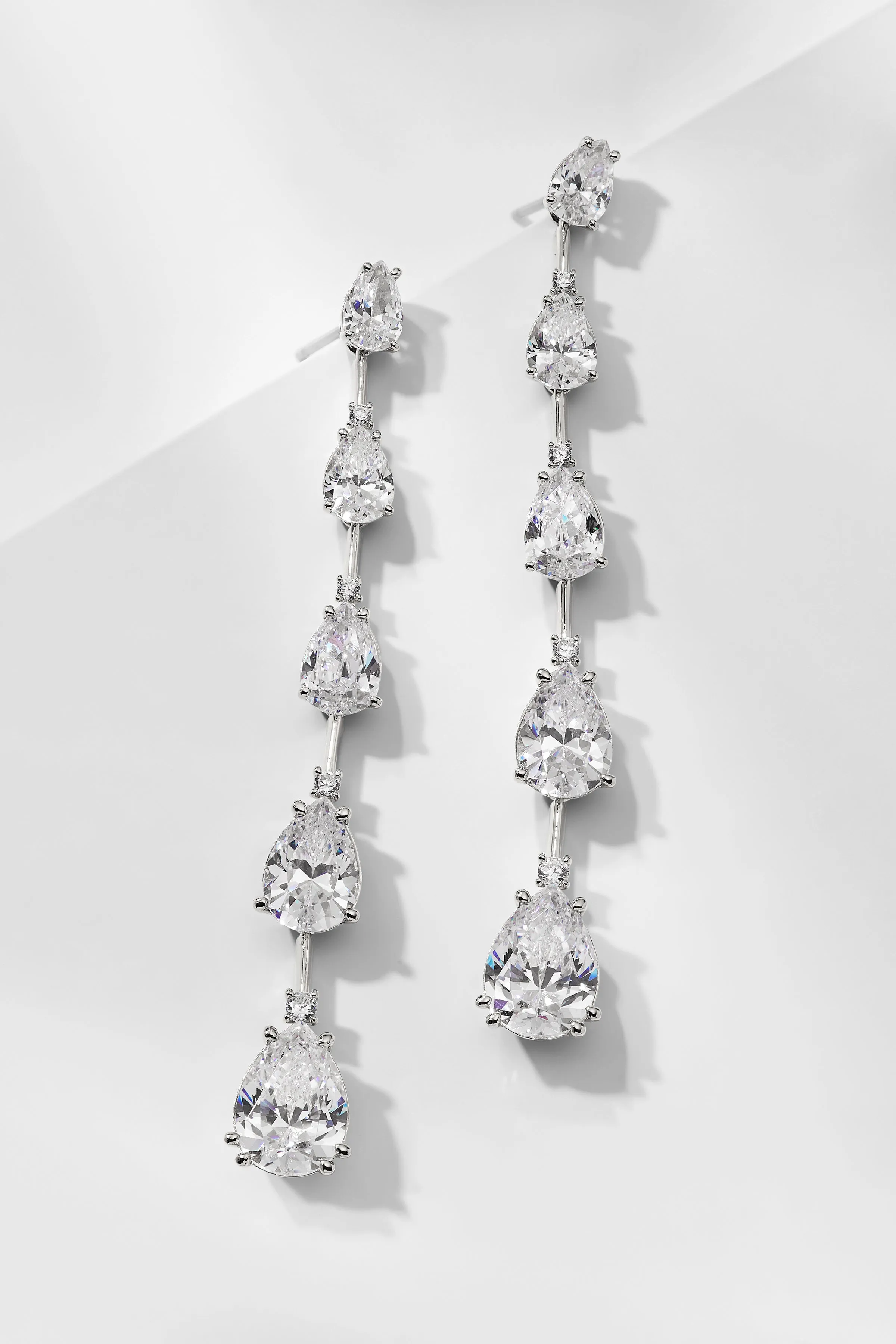 EVELYN MULTI PEAR CZ LINEAR EARRINGS