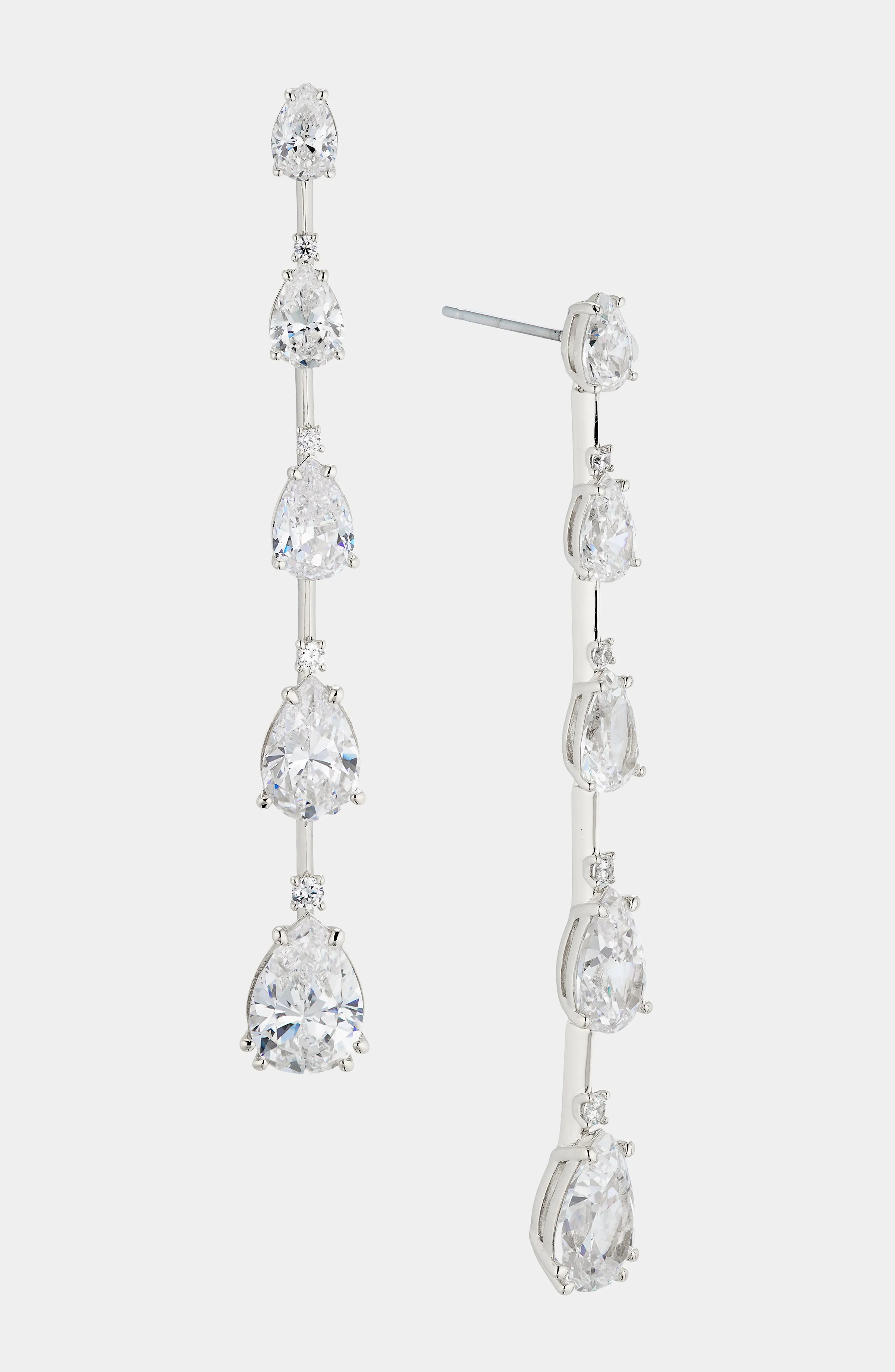 EVELYN MULTI PEAR CZ LINEAR EARRINGS