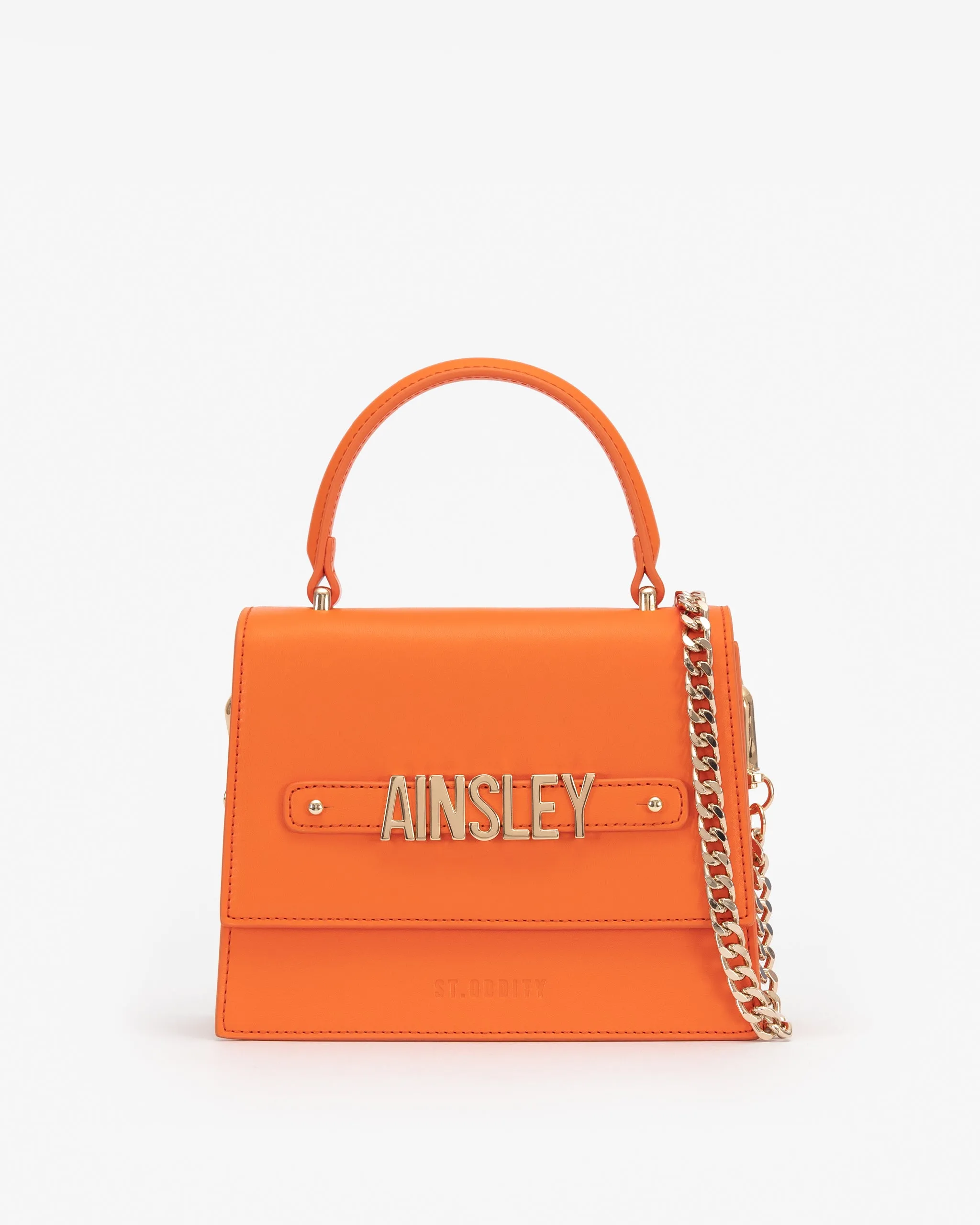 Evening Bag in Orange with Personalised Hardware