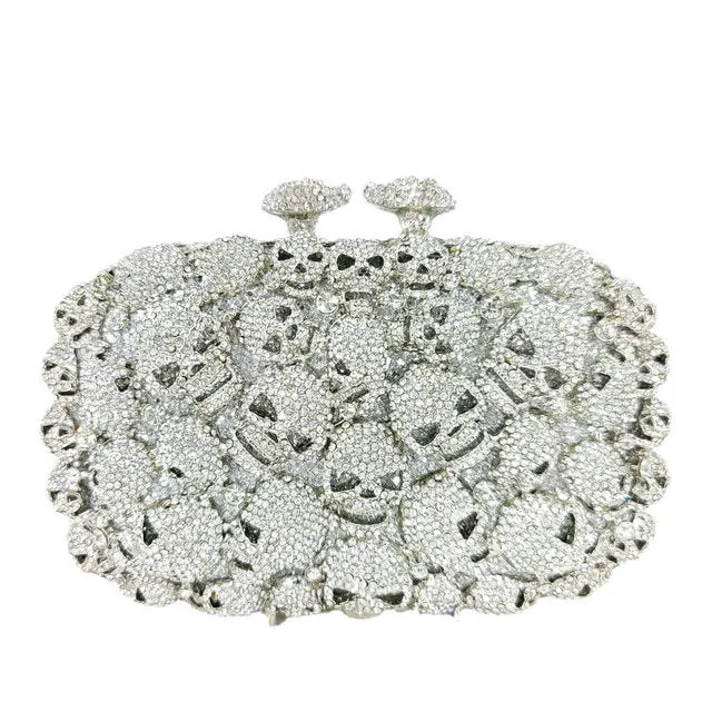 Evening Bag With Skull Rhinestones