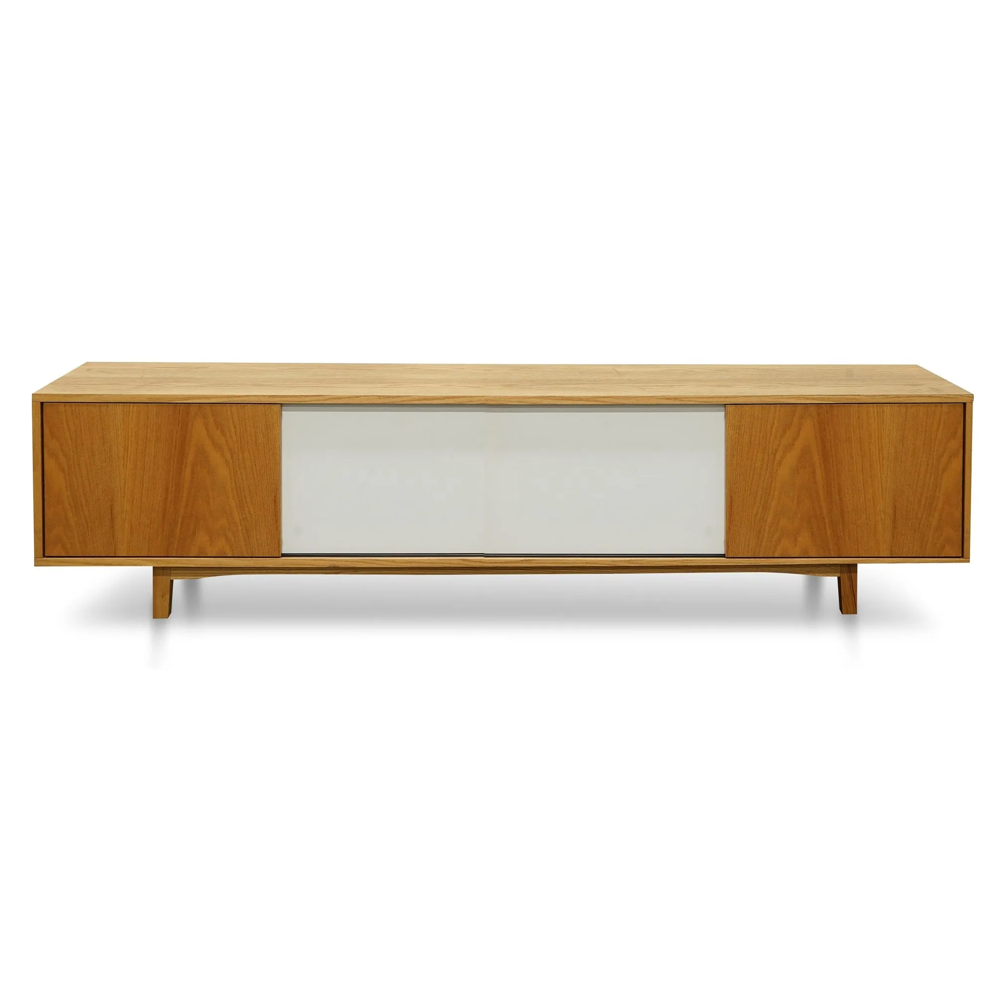 Ex Display - Gus 2.1m Natural Lowline Entertainment TV Unit - White