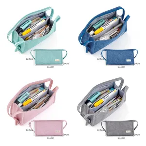 Extra-Wide Opening Multi-Compartments Pencil Case Pouch