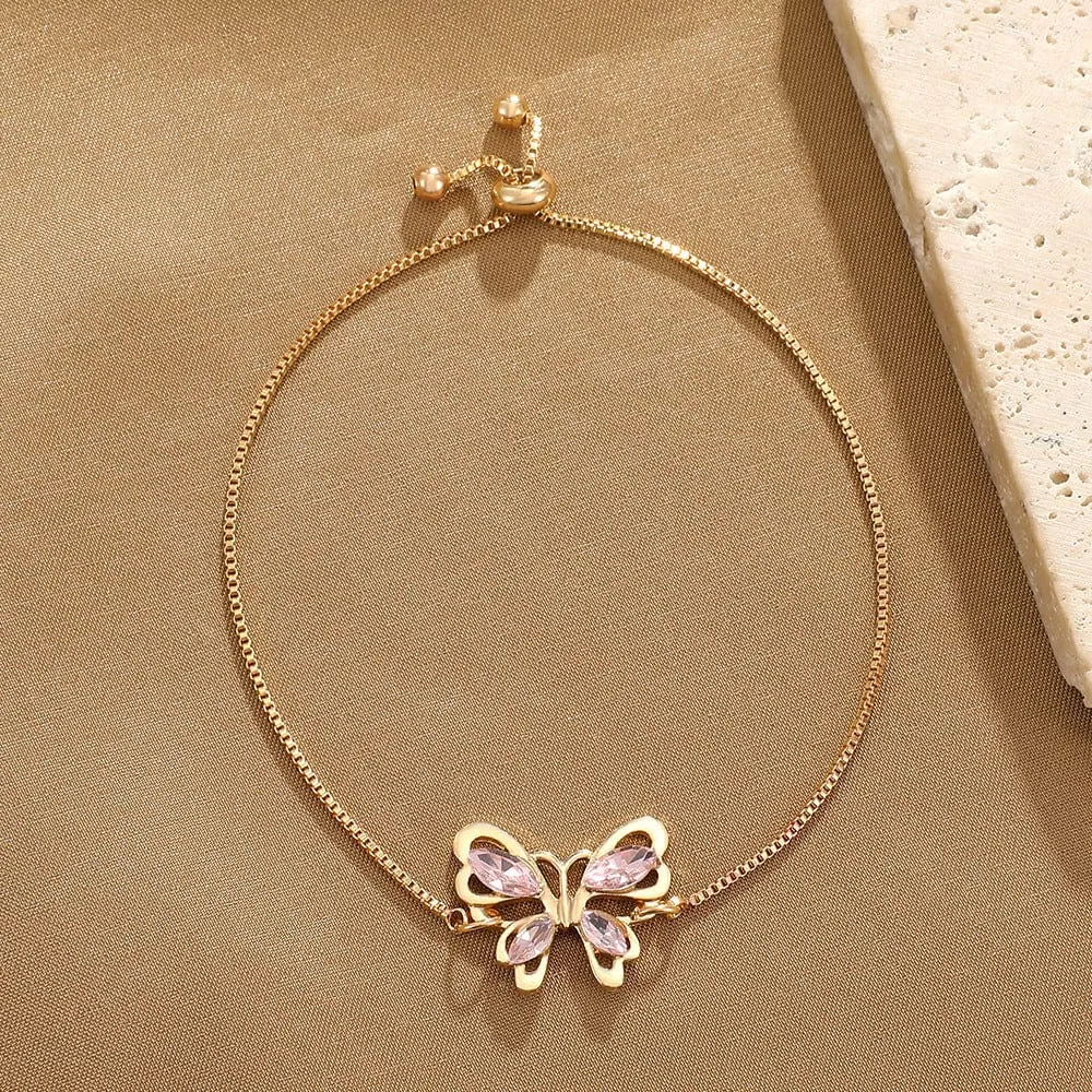 Fashionable Rhinestone Butterfly Bracelet