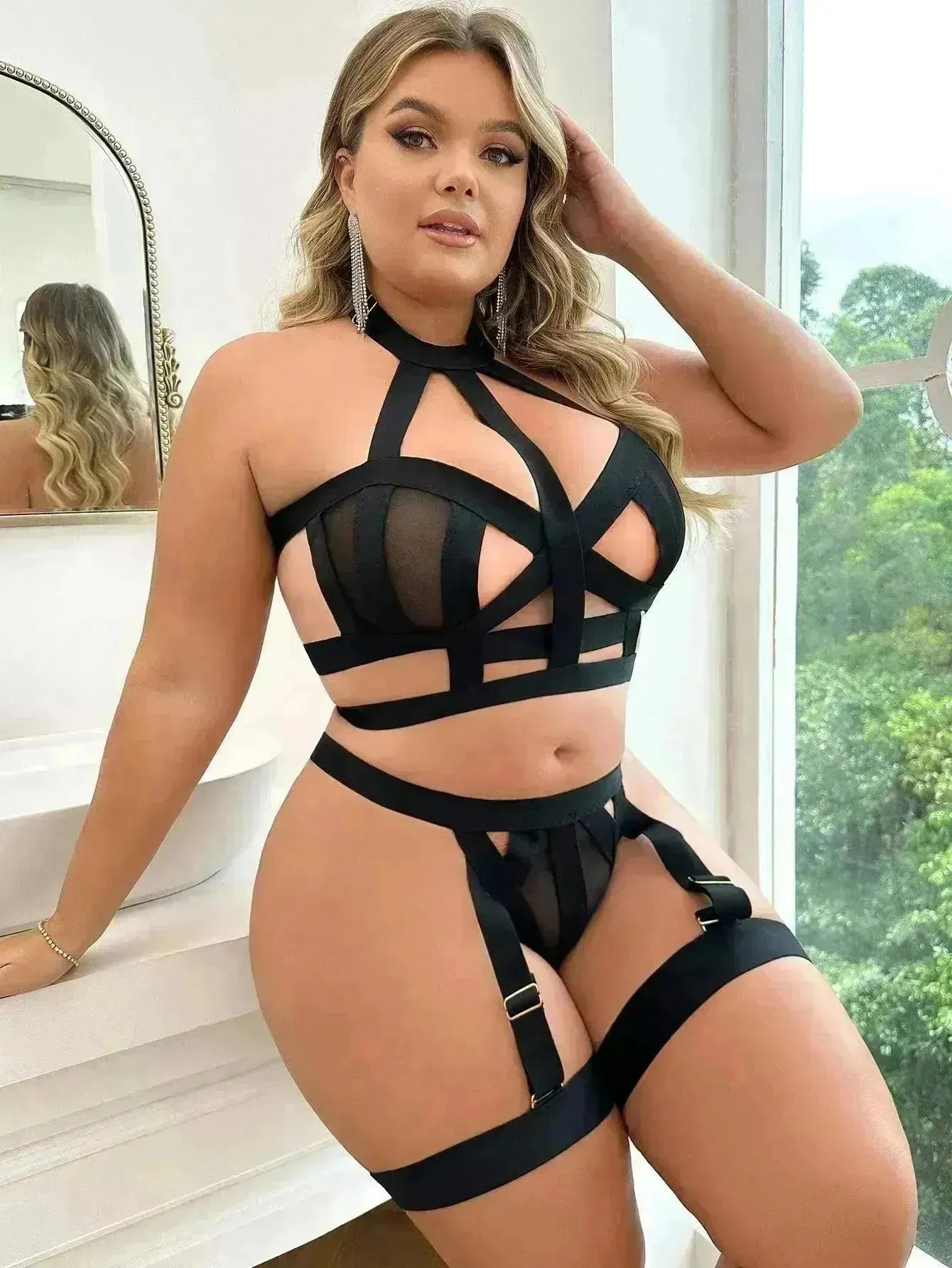 Fat Woman Charming Lingerie Suit