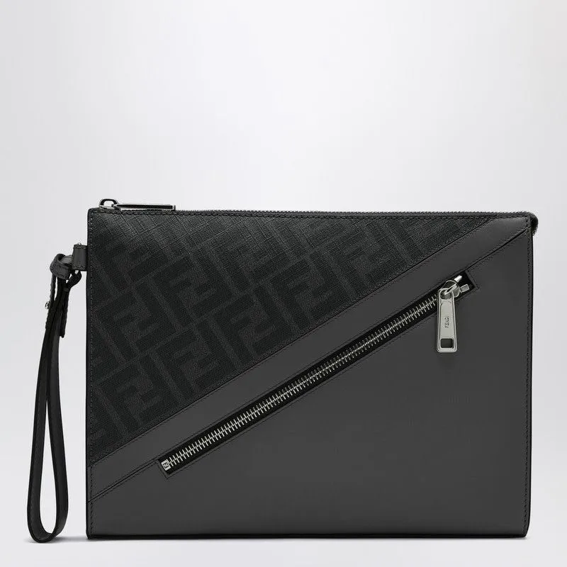 FENDI Diagonal Pouch Handbag in Canvas