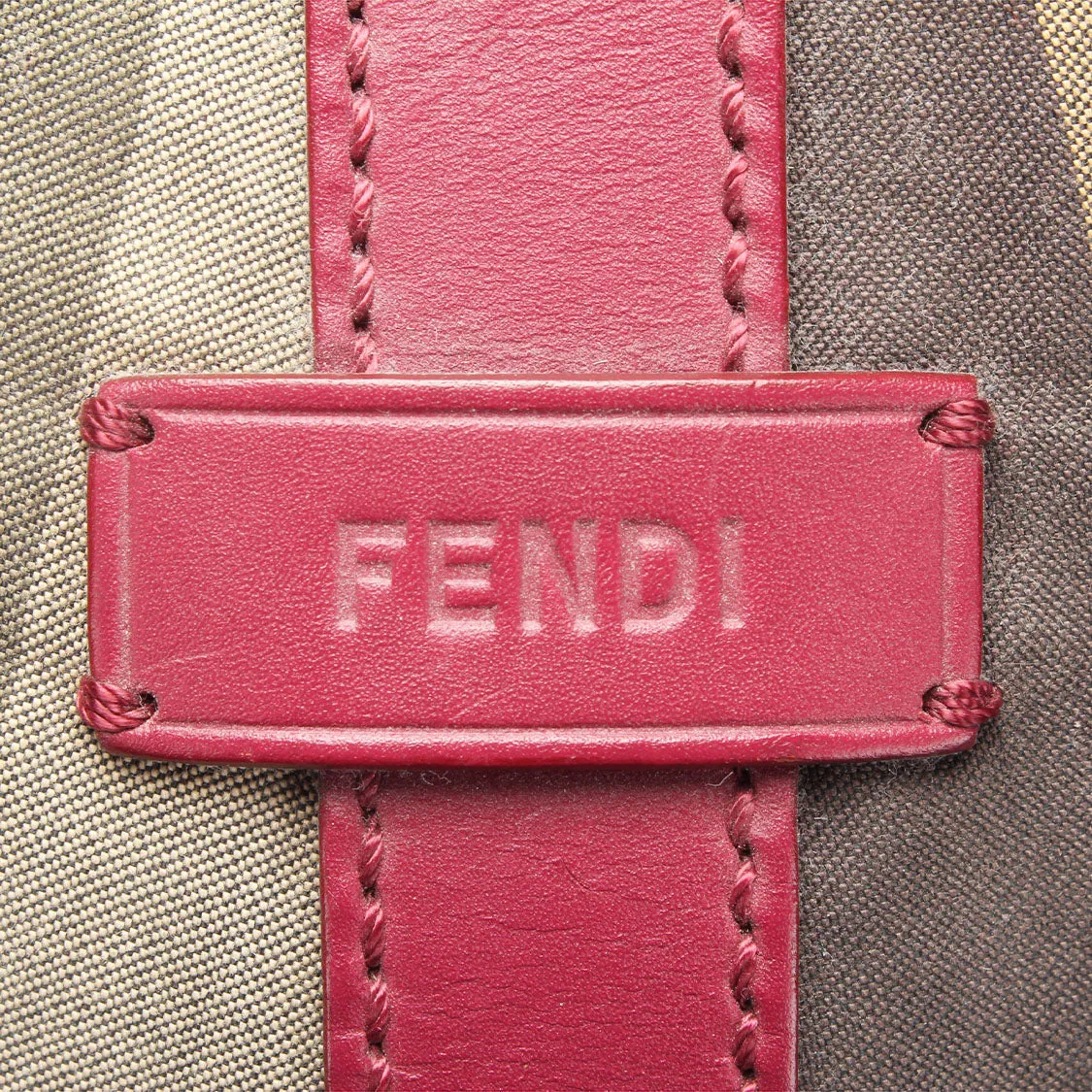 Fendi Pequin Canvas Shoulder Bag - '10s