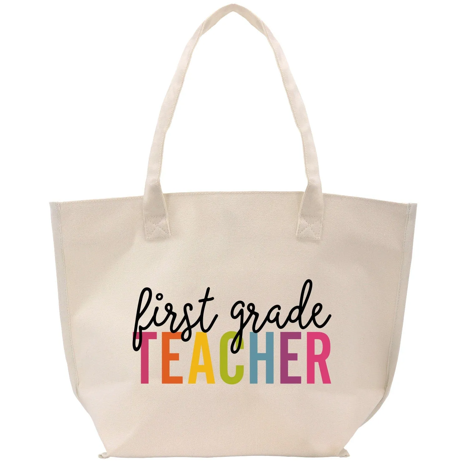 First Grade Teacher Cotton Canvas Tote Bag Gift for Teachers Teacher Life Tote Bag Teacher Appreciation Gift Bag