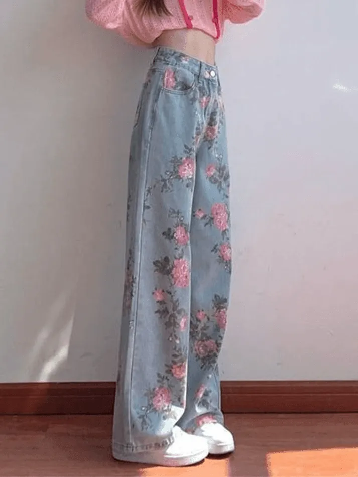 Floral Charming Flare Pants