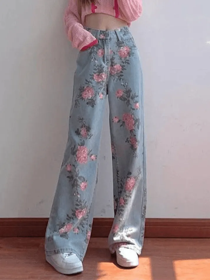 Floral Charming Flare Pants