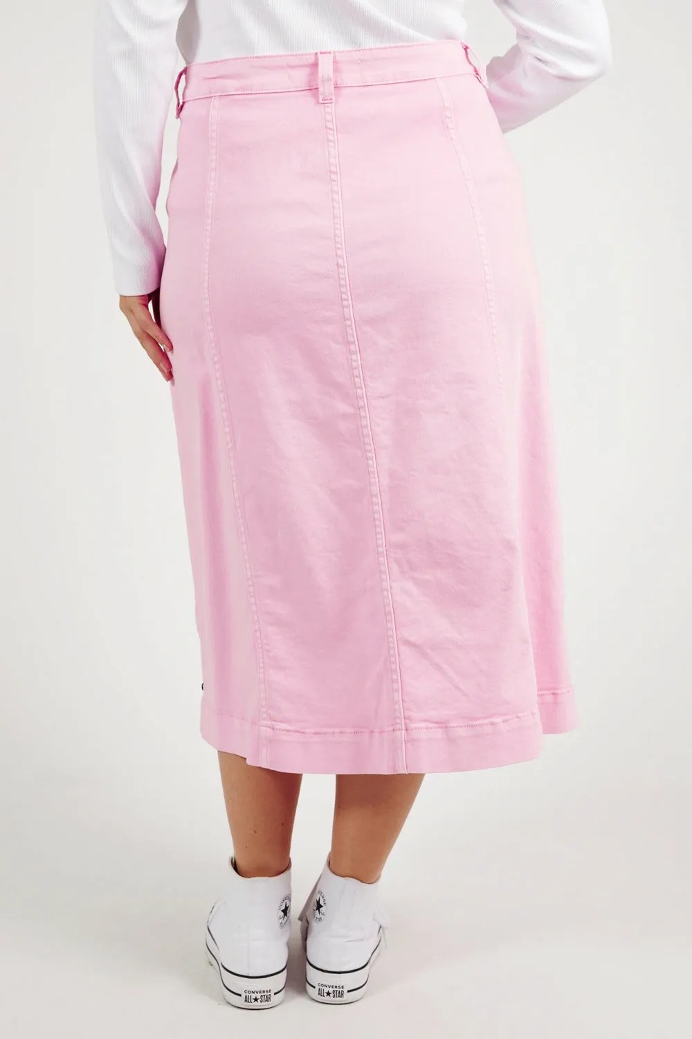 Florence Button Thru Skirt - Splendid Pink