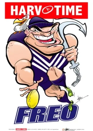 Fremantle Dockers, Mascot Print Harv Time Poster