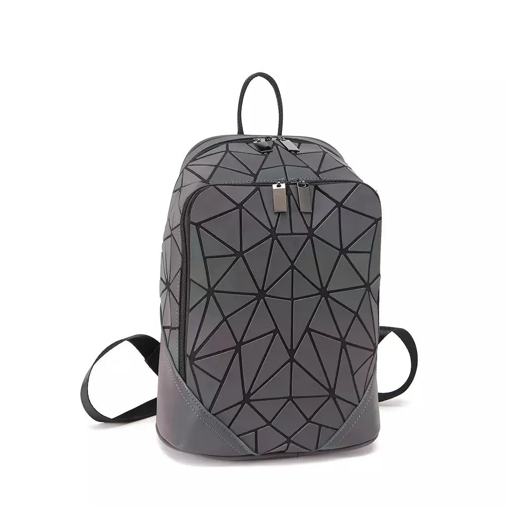 Futuristic reflective glow backpack travel bag bookbag