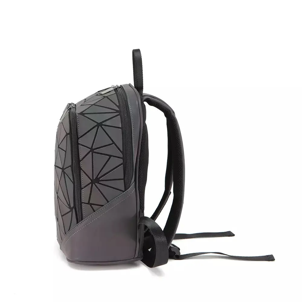 Futuristic reflective glow backpack travel bag bookbag