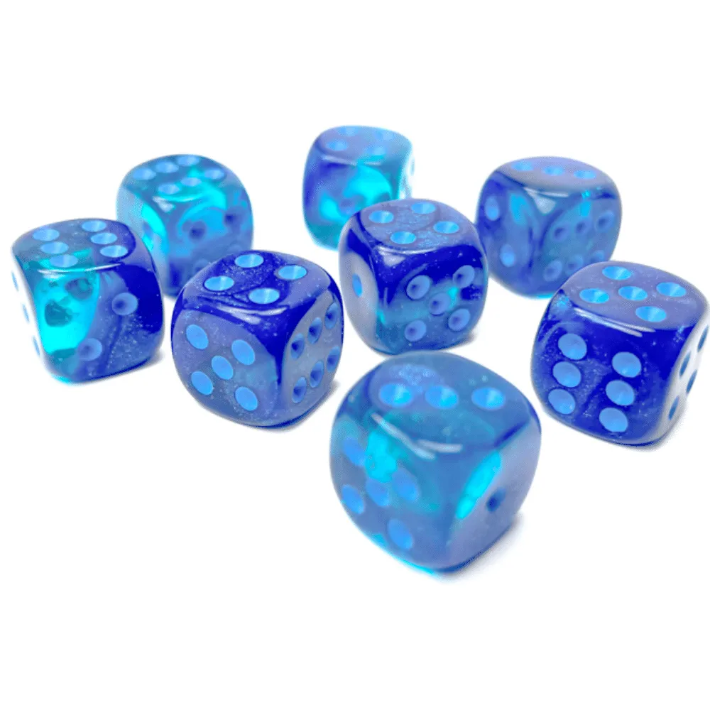 Gemini 12mm d6 Blue-Blue/light blue Luminary Dice Block (36 dice)