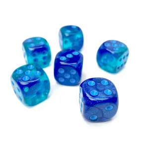 Gemini 16mm d6 Blue-Blue/light blue Luminary Dice Block (12 dice)