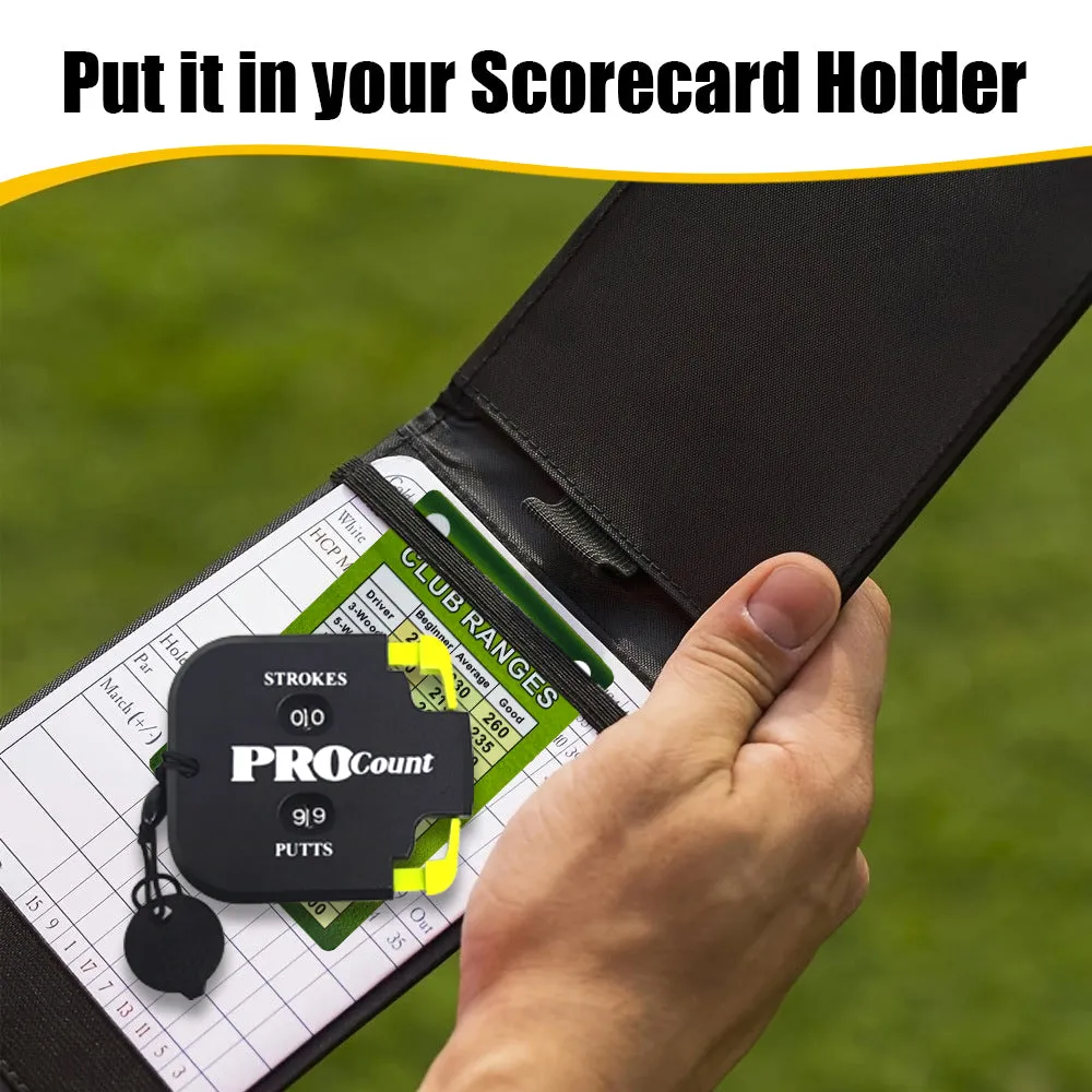 Golf Club Range Chart Card & Golf Score Shot Stroke Counter Clicker Kit