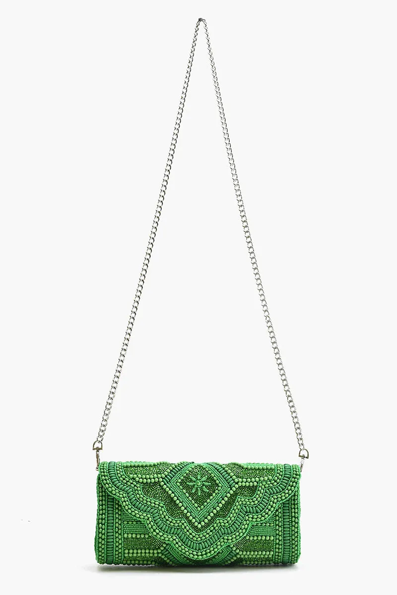 Green Jewel Evening Bag