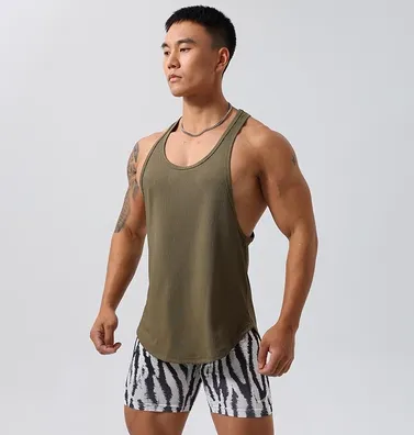 GYM BUDDY STRIPED LOOSE WORKOUT TANK TOP T SHIRTS