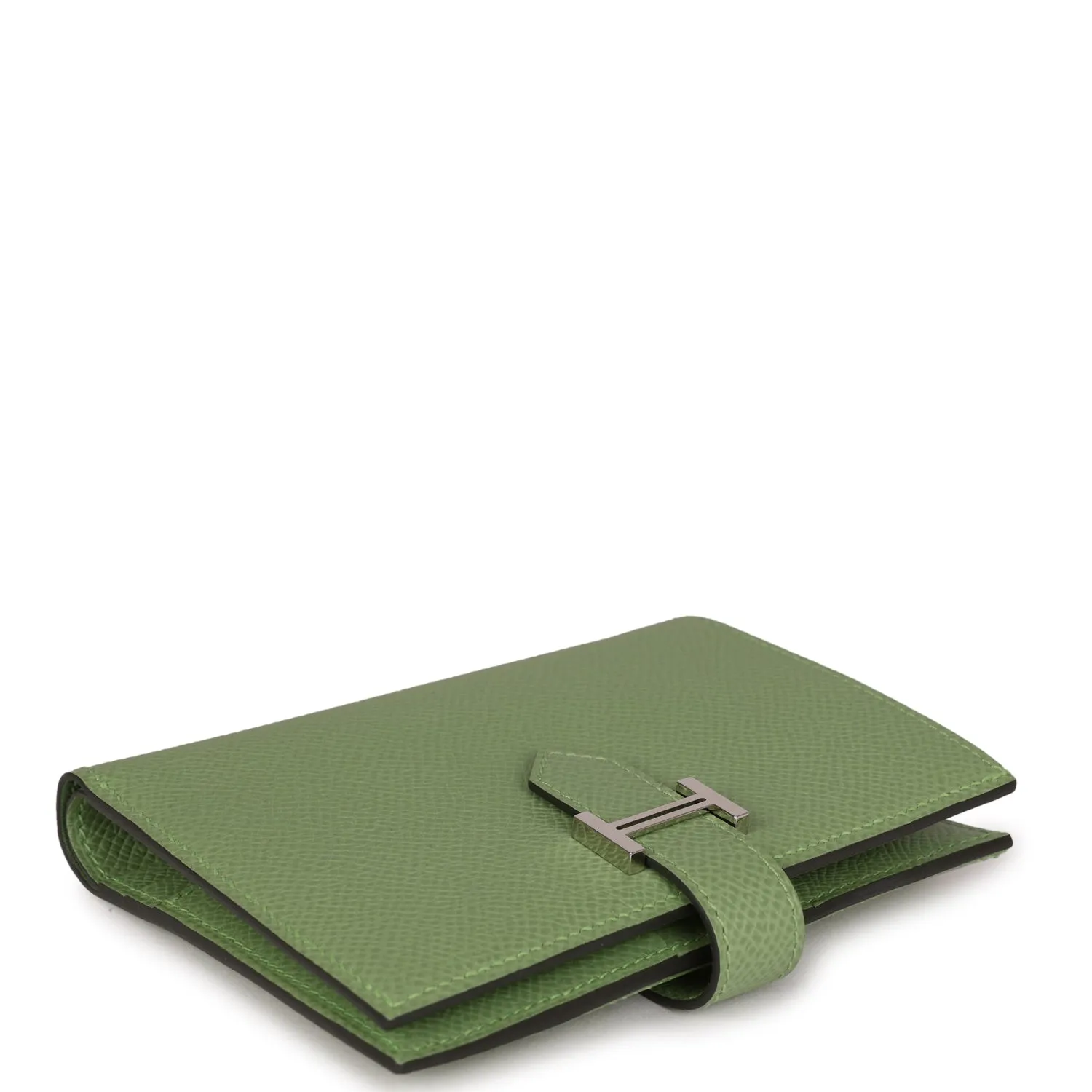 Hermes Bearn Compact Wallet Vert Criquet Epsom Palladium Hardware