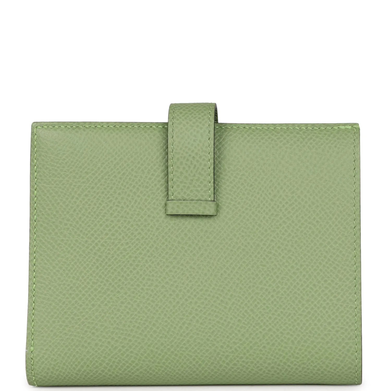 Hermes Bearn Compact Wallet Vert Criquet Epsom Palladium Hardware