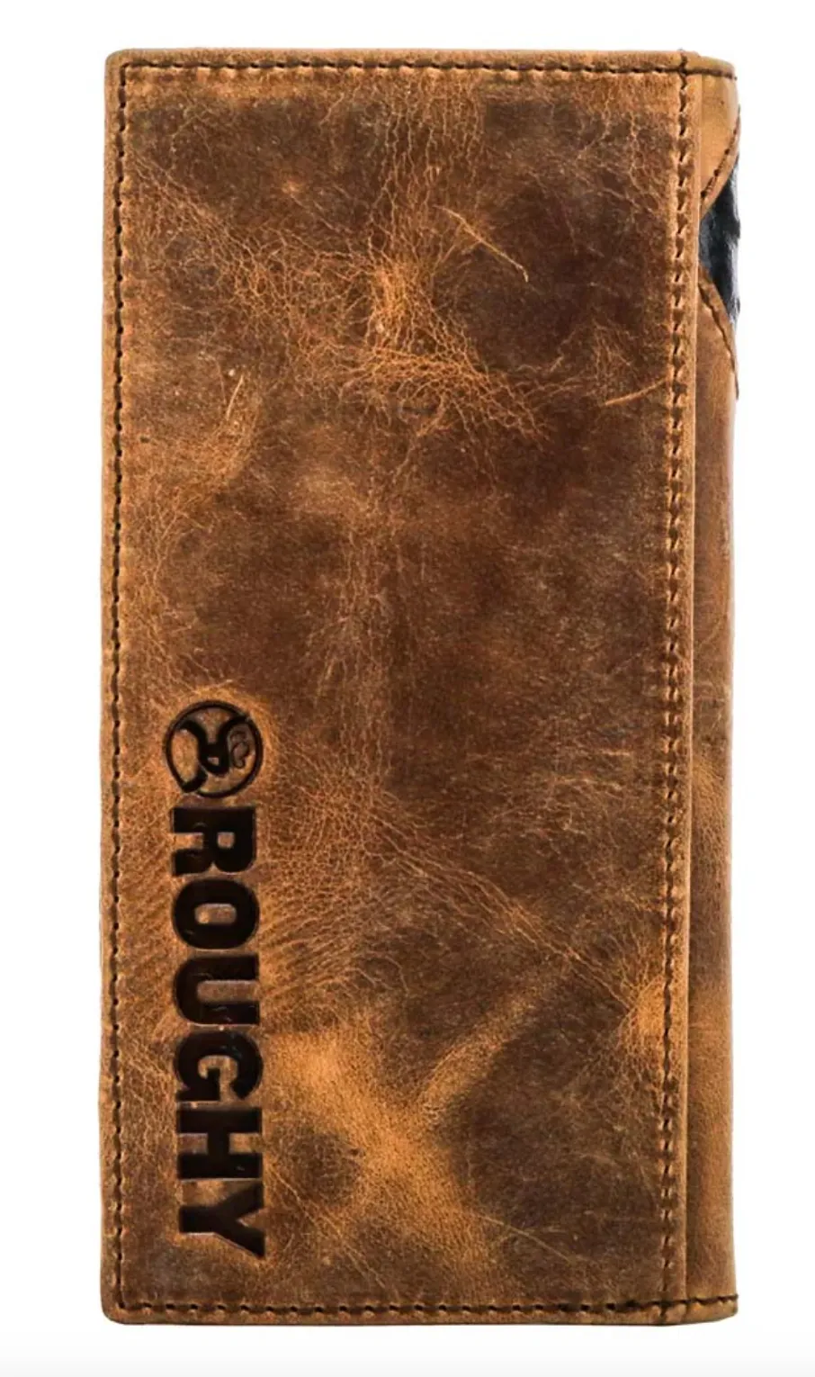 Hooey "Shiloh" Diamond Patchwork Cutout w/ Black Ostrich Print Rodeo Wallet RW006-BRBK