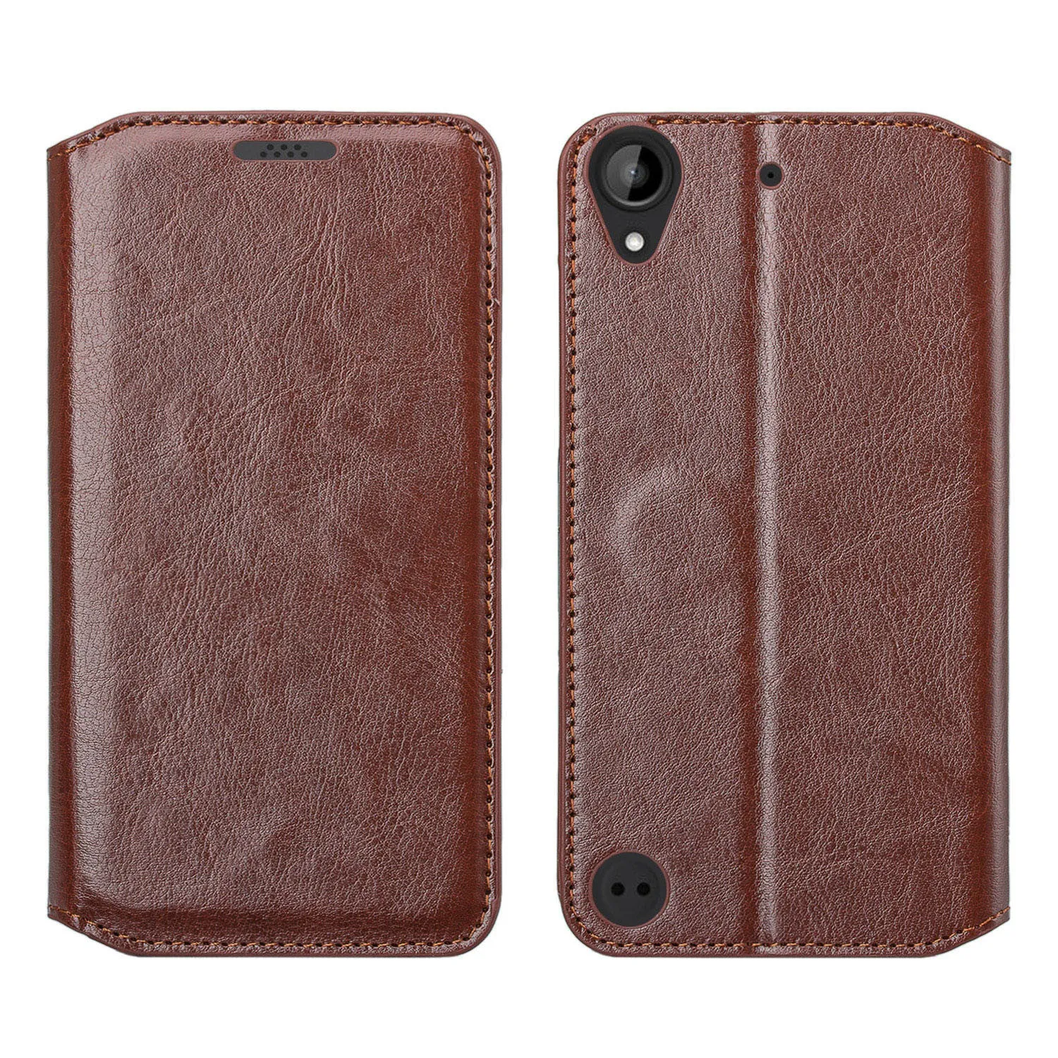 HTC Desire 530 Case, Pu Leather Magnetic Flip Fold[Kickstand] Wallet Case with ID & Card Slots for Desire 530 - Brown