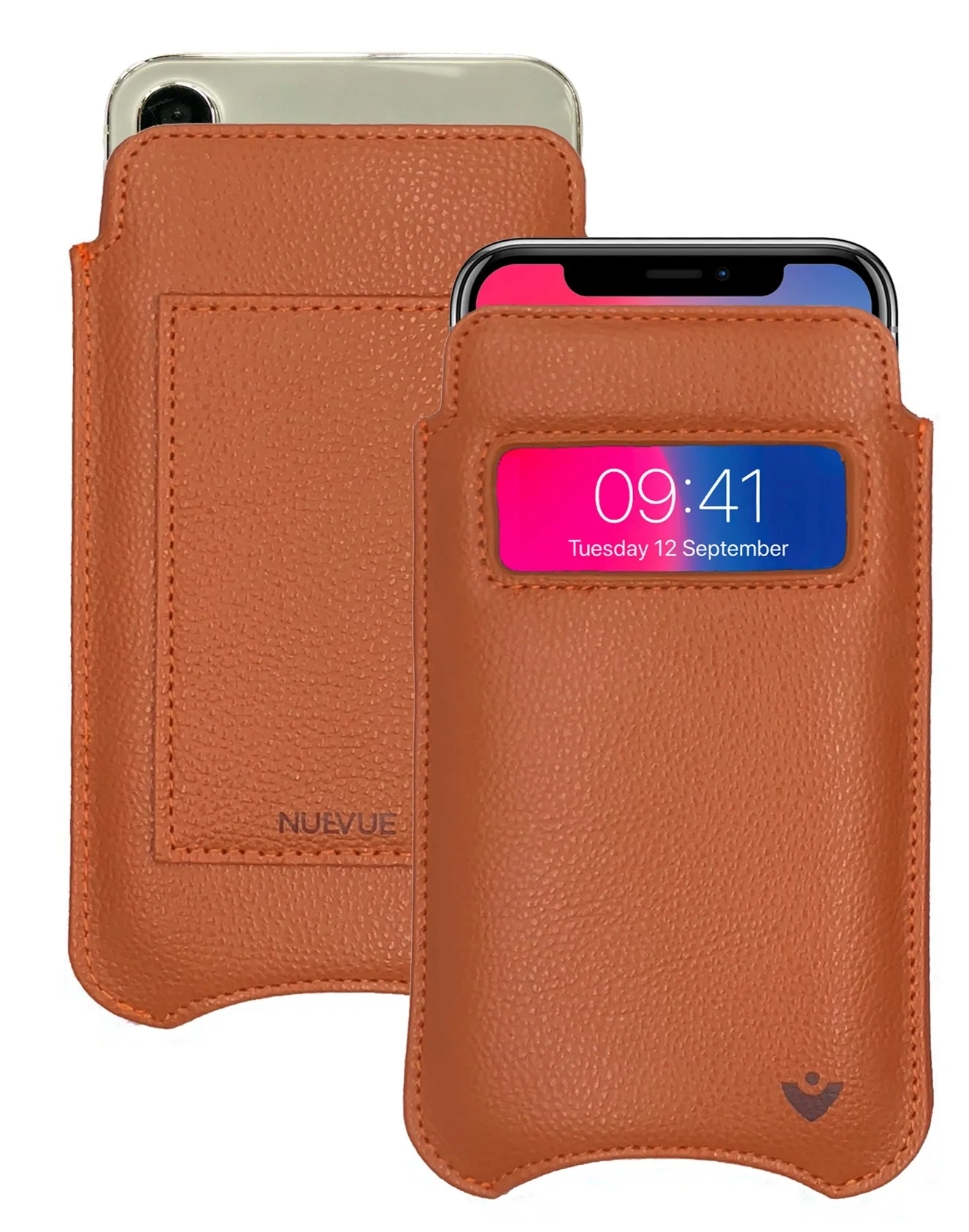 iPhone 12 and iPhone 12 Pro Wallet Case | Screen Cleaning and Sanitizing Lining | Faux Vegan Leather | Smart Window