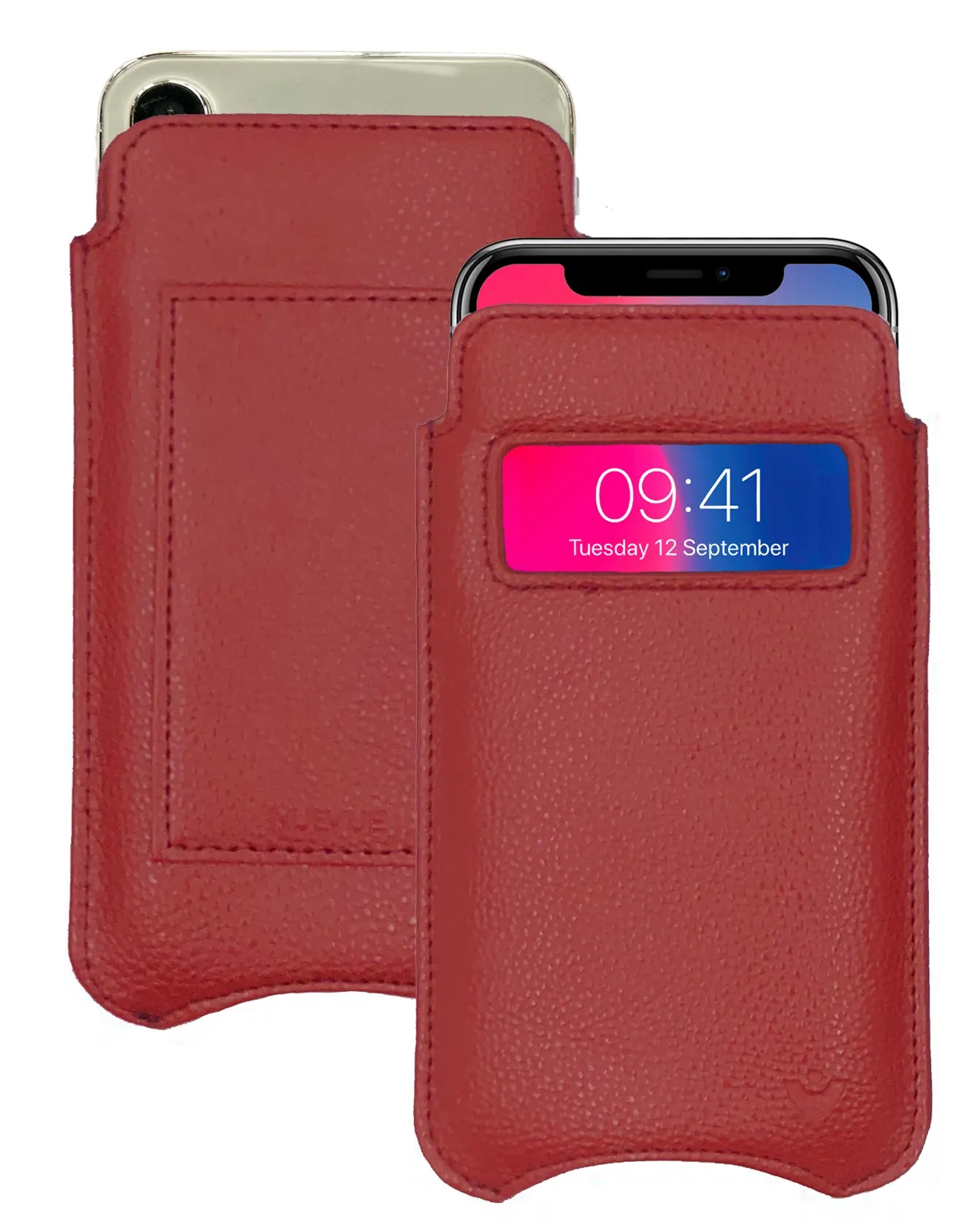 iPhone 12 and iPhone 12 Pro Wallet Case | Screen Cleaning and Sanitizing Lining | Faux Vegan Leather | Smart Window