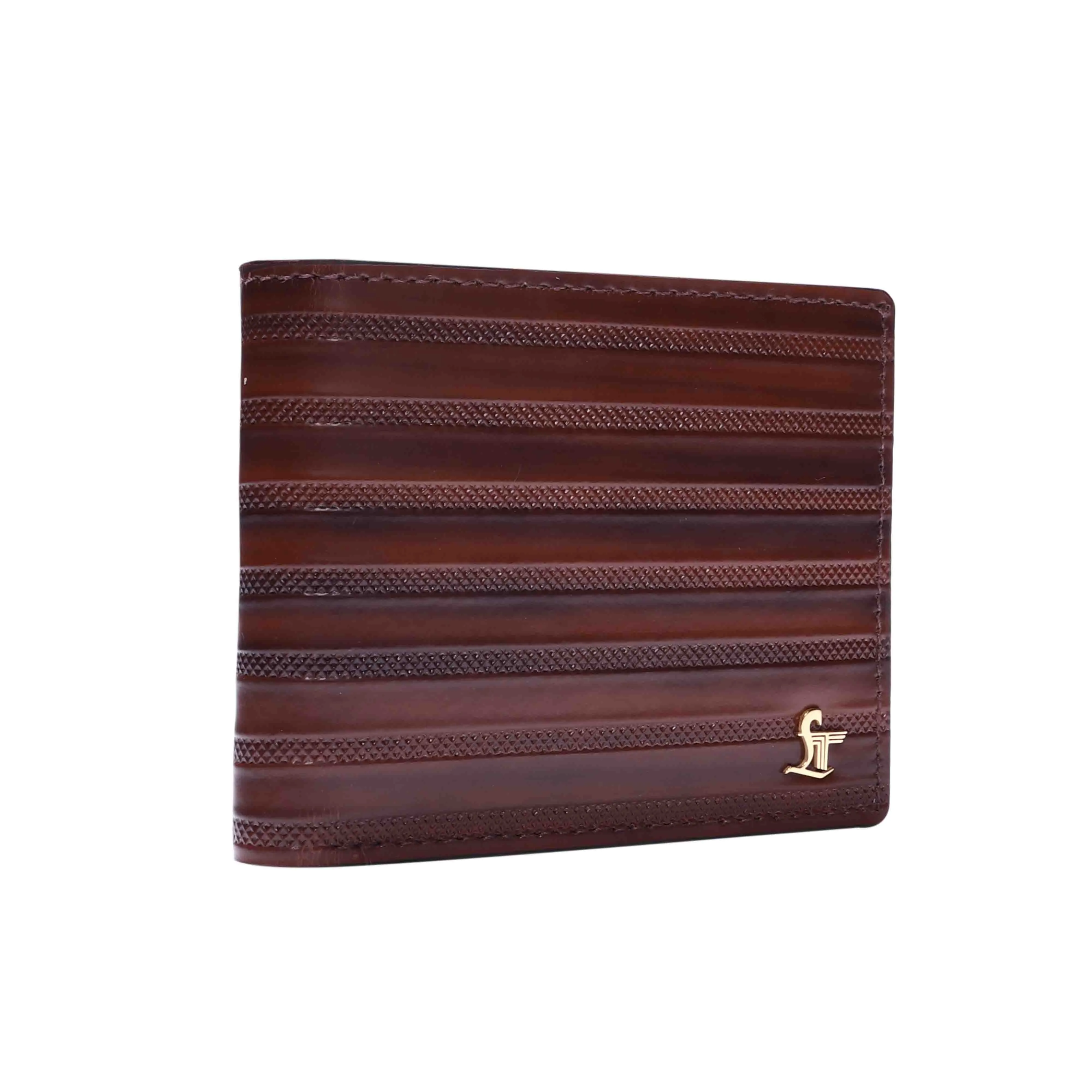 Italian VT Stripe | Luxury Leather Wallet For Men | Color: Brown