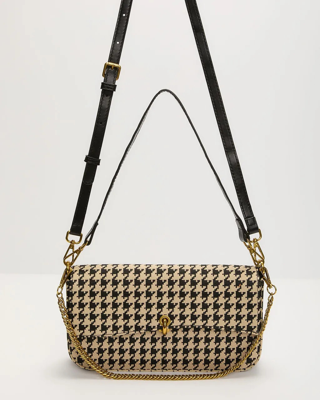 Izzy Houndstooth Shoulder Bag