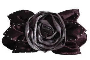 Jewel Satin Rose Detail Clutch Bag