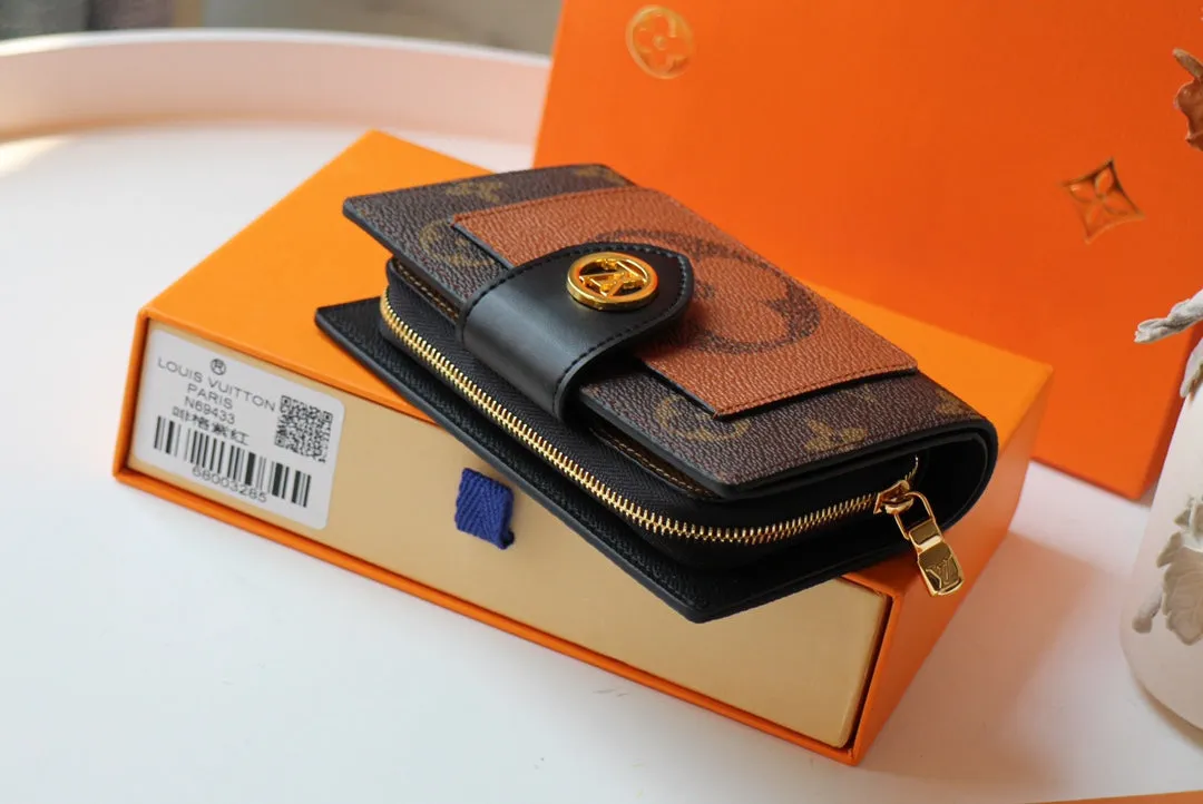 JULIETTE WALLET 13.5 BROWN ORANGE MONOGRAM CANVAS