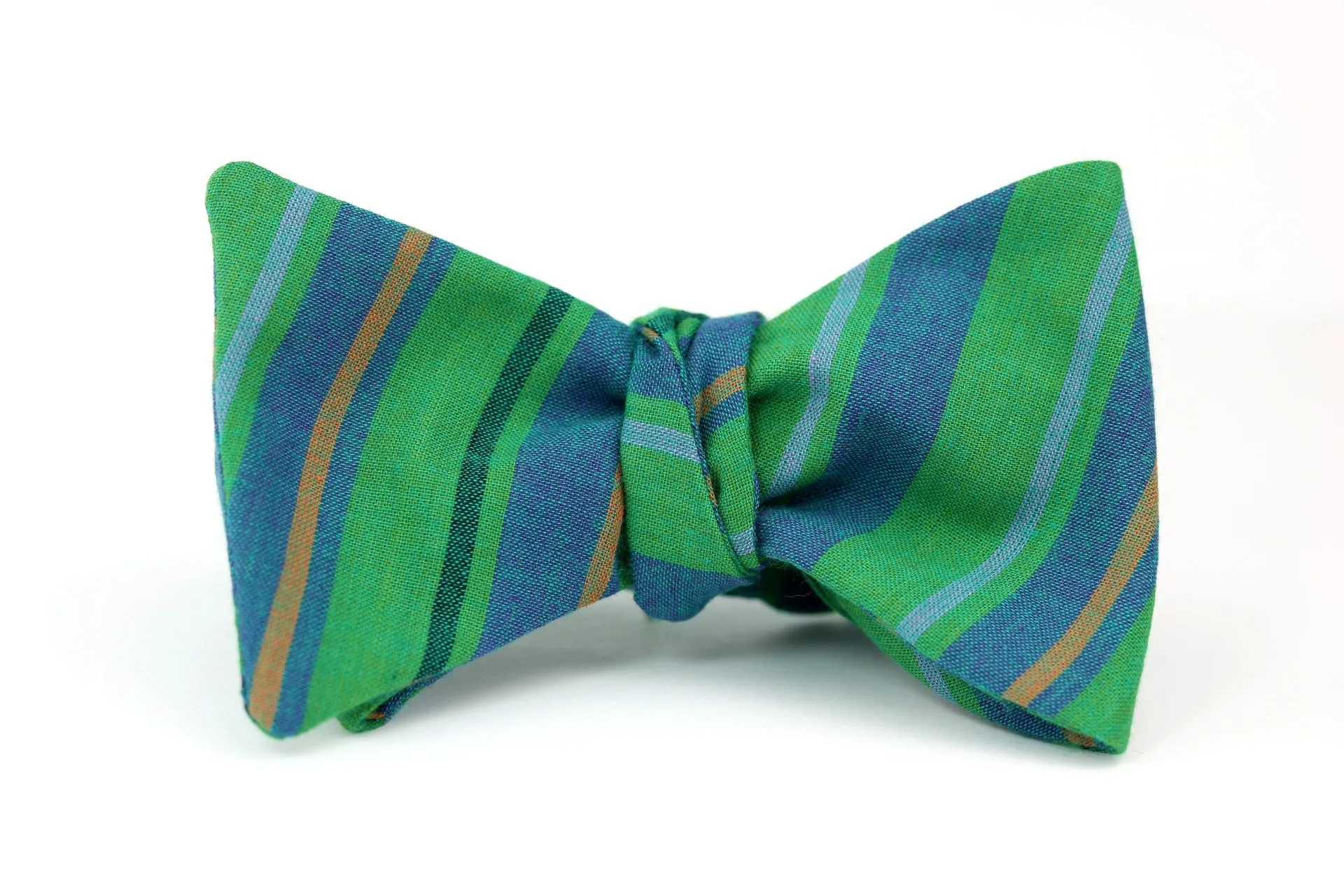 Kamela Stripe Blue Butterfly Bow Tie