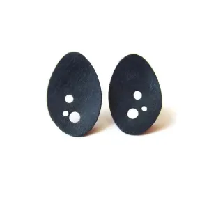 KimyaJoyas Earrings: Trendy Artistic Oval Posts