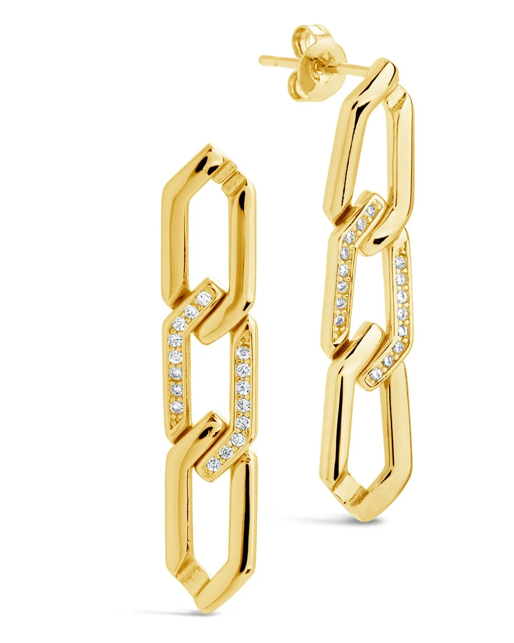 Kinslee Chain Drop Stud Earrings