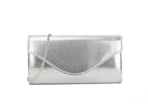 Koko Silver Metallic Clutch Bag