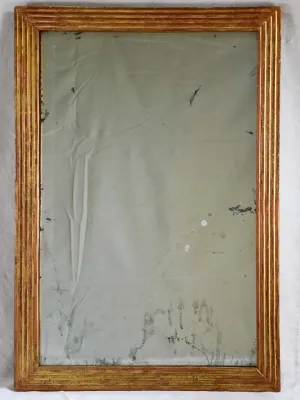 Large 19th-century gilt wood mirror with reeded frame 30¾" x43¼"