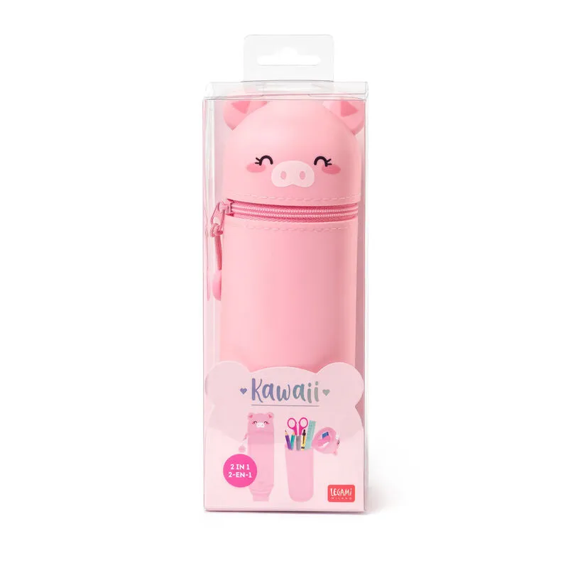 Legami Kawaii 2-In-1 Soft Silicone Pencil Case Piggy