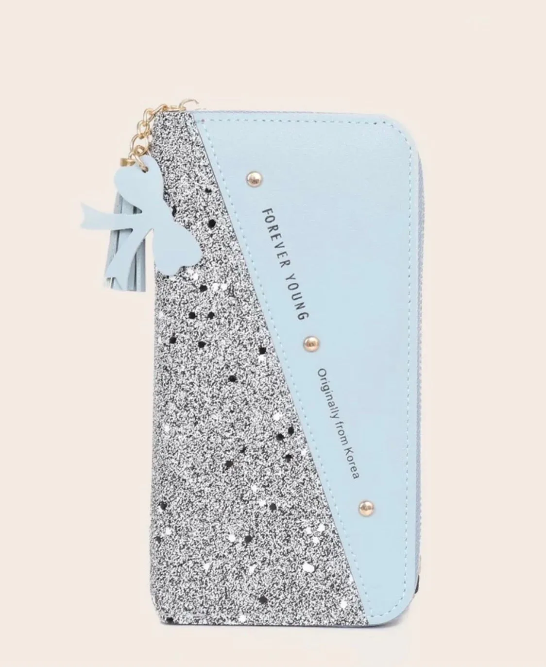 Light Blue Glitter Wallet