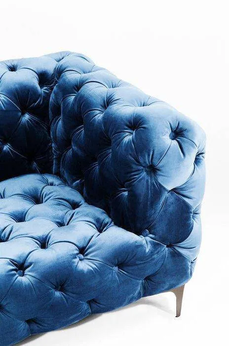 Look Blue Velvet 2 Seater Sofa