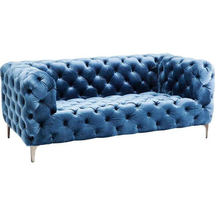 Look Blue Velvet 2 Seater Sofa