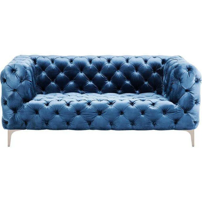 Look Blue Velvet 2 Seater Sofa