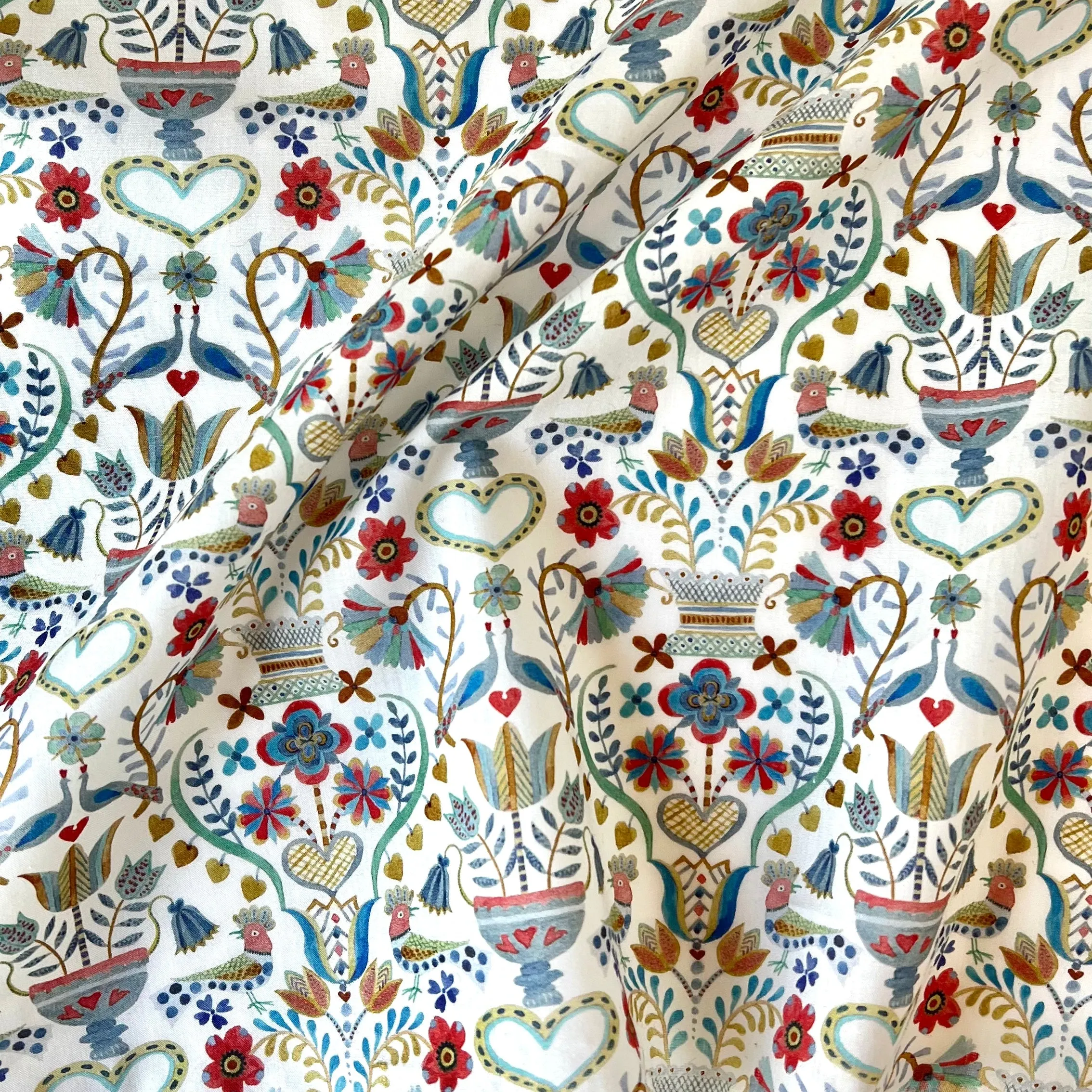 Love Birds Blue - Liberty of London Cotton Lawn - Half Yard