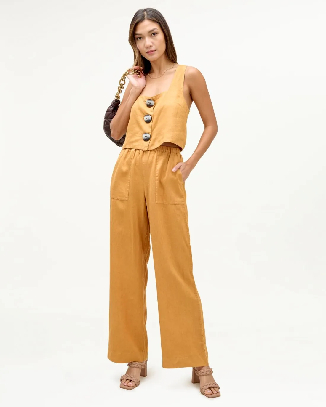 Mary Lawless Lee x Splendid Linen Wide Leg Pant