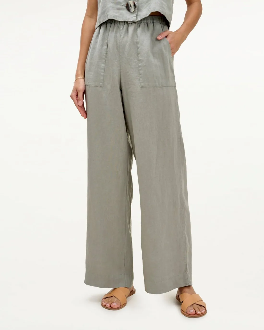 Mary Lawless Lee x Splendid Linen Wide Leg Pant