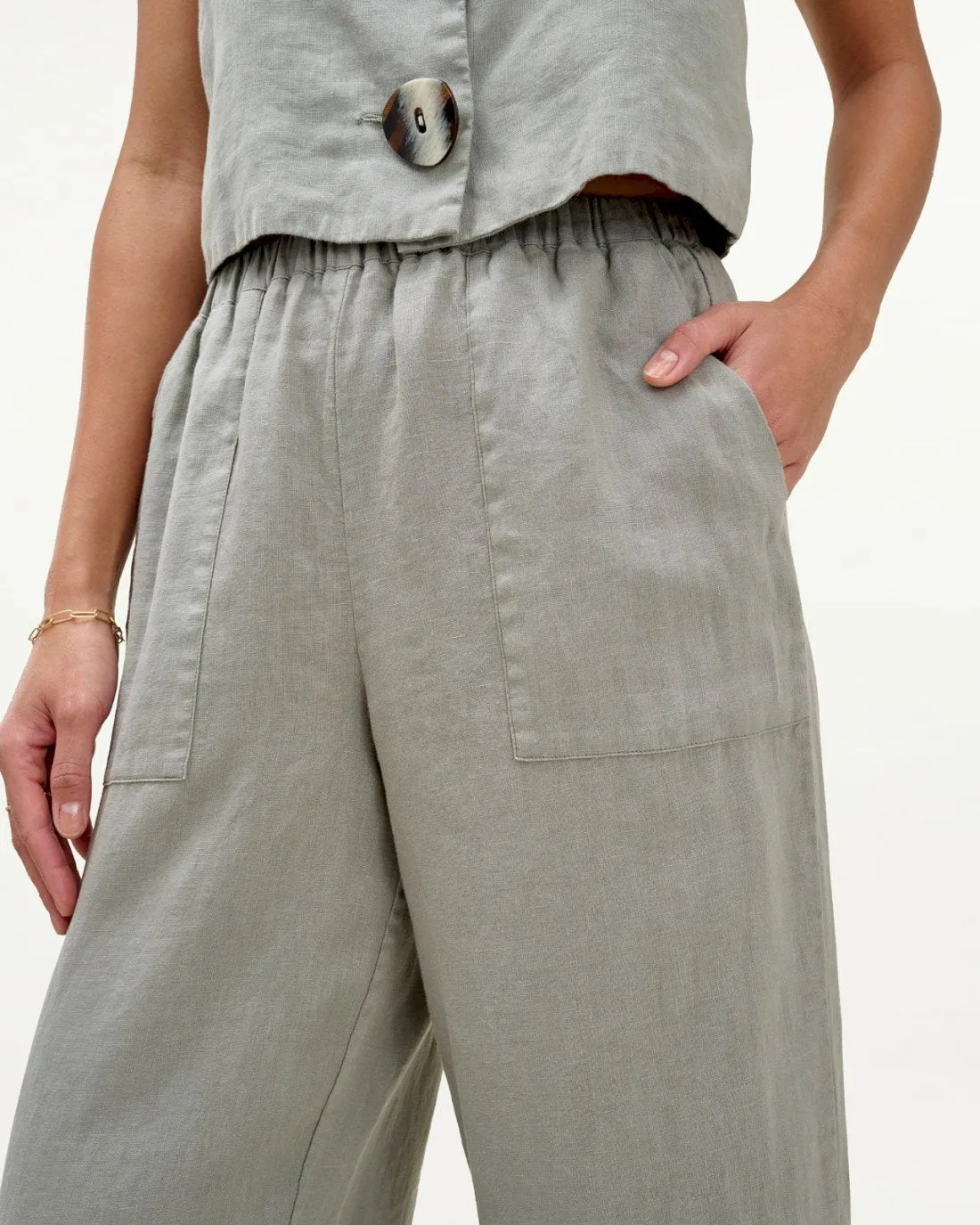 Mary Lawless Lee x Splendid Linen Wide Leg Pant