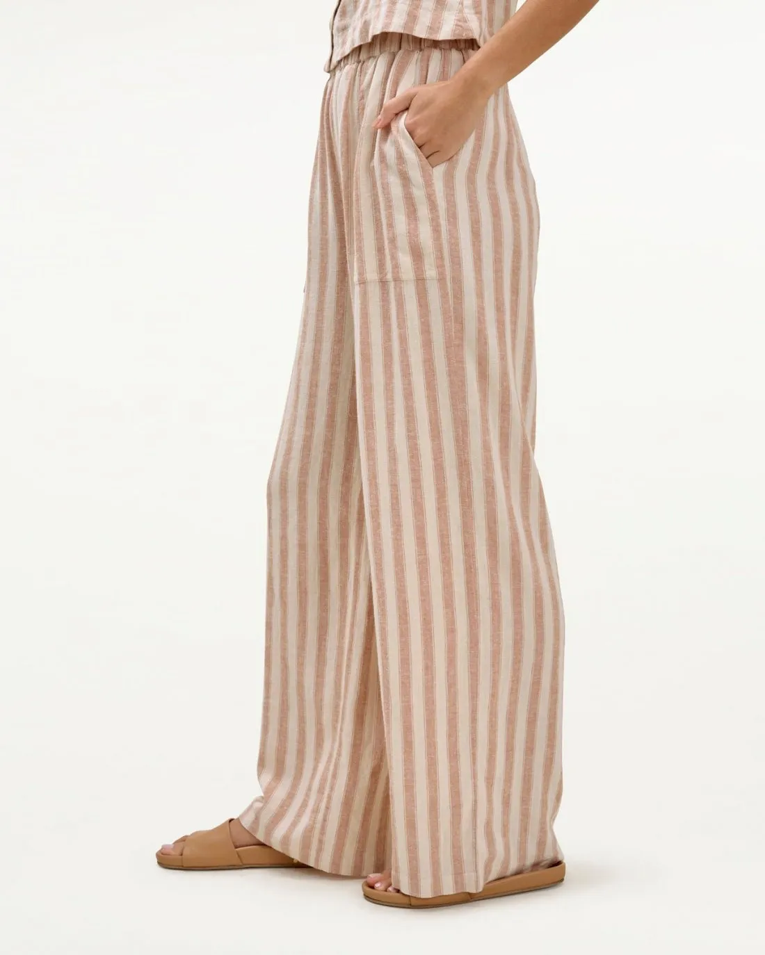 Mary Lawless Lee x Splendid Stripe High-Waisted Wide Leg Pant