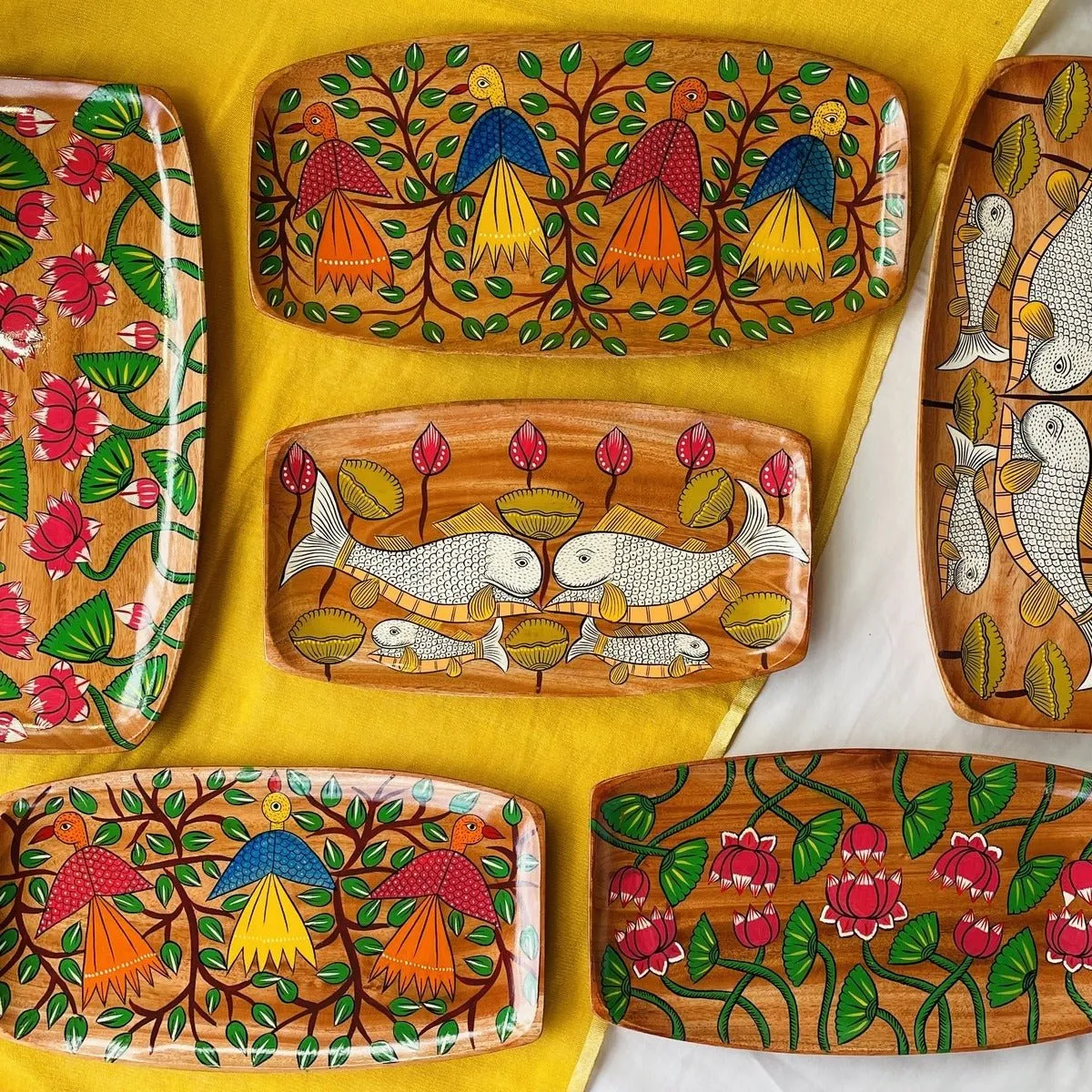 Masakali Tray - Artistic Pattachitra Design