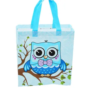 Medium Blue Owl Printed PP Non-Woven Bag