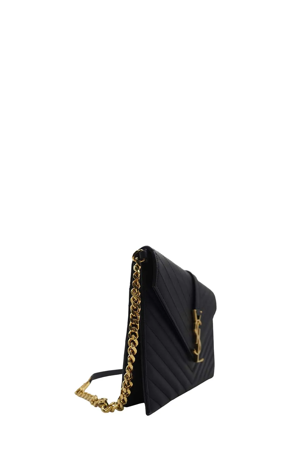 Medium Monogram Matelassé Envelope Chain Bag Black